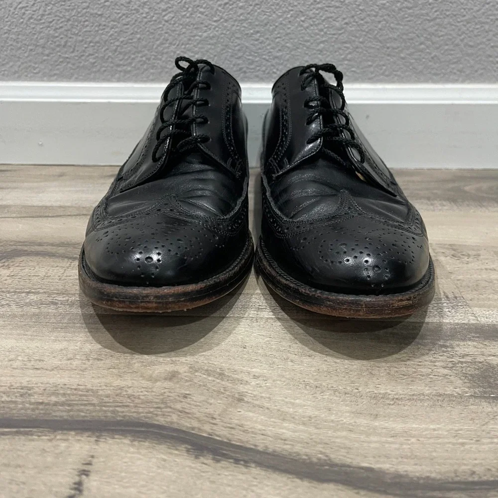 Florsheim Oxford Shoes Men Size 11.5 C Black Cortez Leather Wingtip Brogue 20804